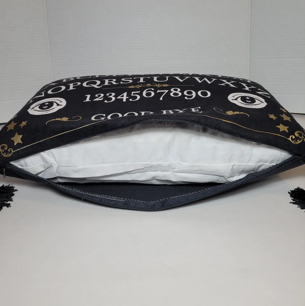 Mystical Black Ouija Board Large Throw Pillow
